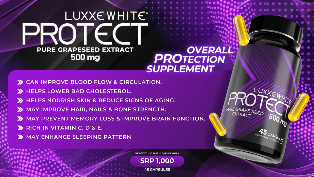 Luxxe White Protect – Pure Grapeseed Extract for Immunity & Skin Defense